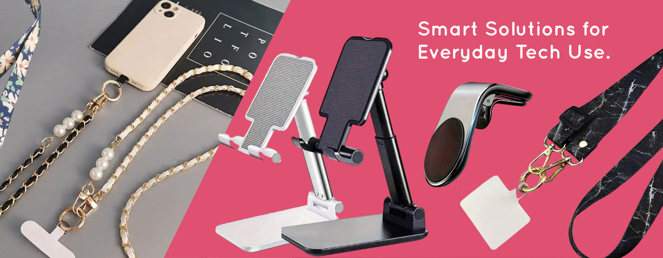 Smart solutions for everyday tech use, including wrist rest mouse pads, mobile straps and cradles
