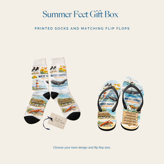 Summer Feet Gift Box: printed socks and matching flip flops