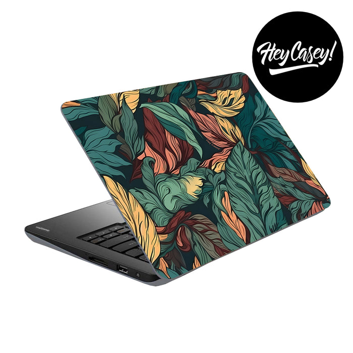 vinyl laptop skin with fall colour leaves design