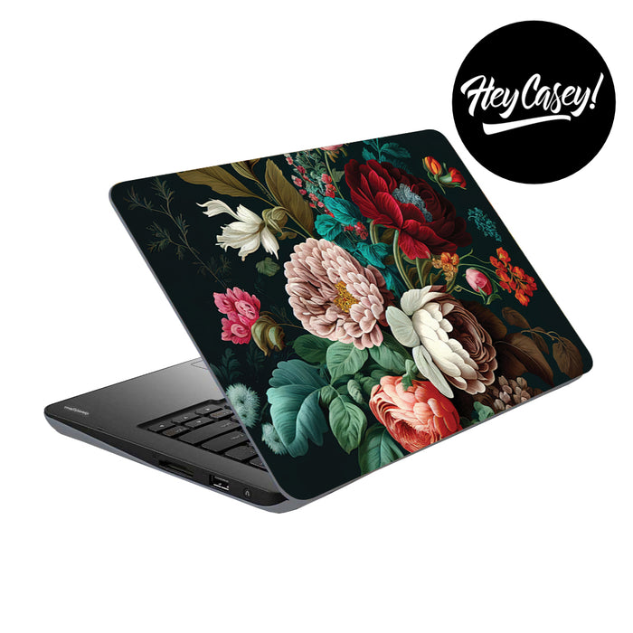 vinyl laptop skin with bold rennaisance floral design
