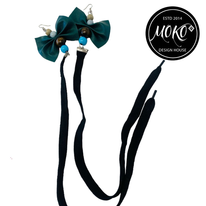 Moko Earrings, Design 1 with shoelaces