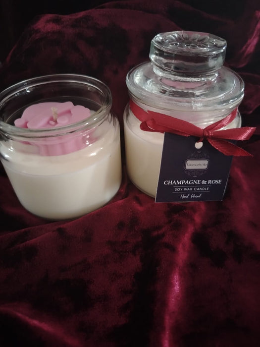 Hand-Poured Soy Candles – Vanilla, Champagne & Rose, Decorative Bubble & World Candles (Artisan Candle Collection)