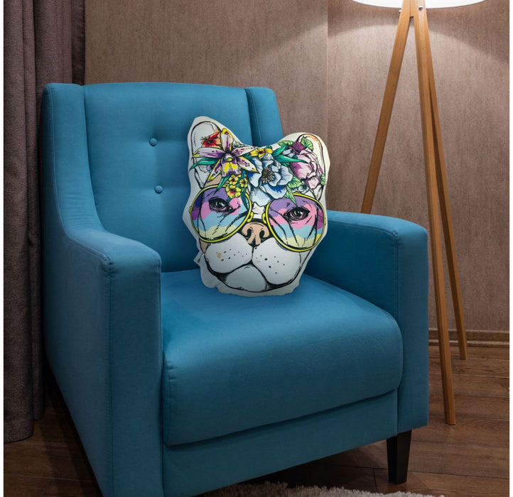 Frenchie Fun Gift Bundle – French Bulldog Pillow, Floral Laptop Skin & Phone Case (Dog Lover Set)