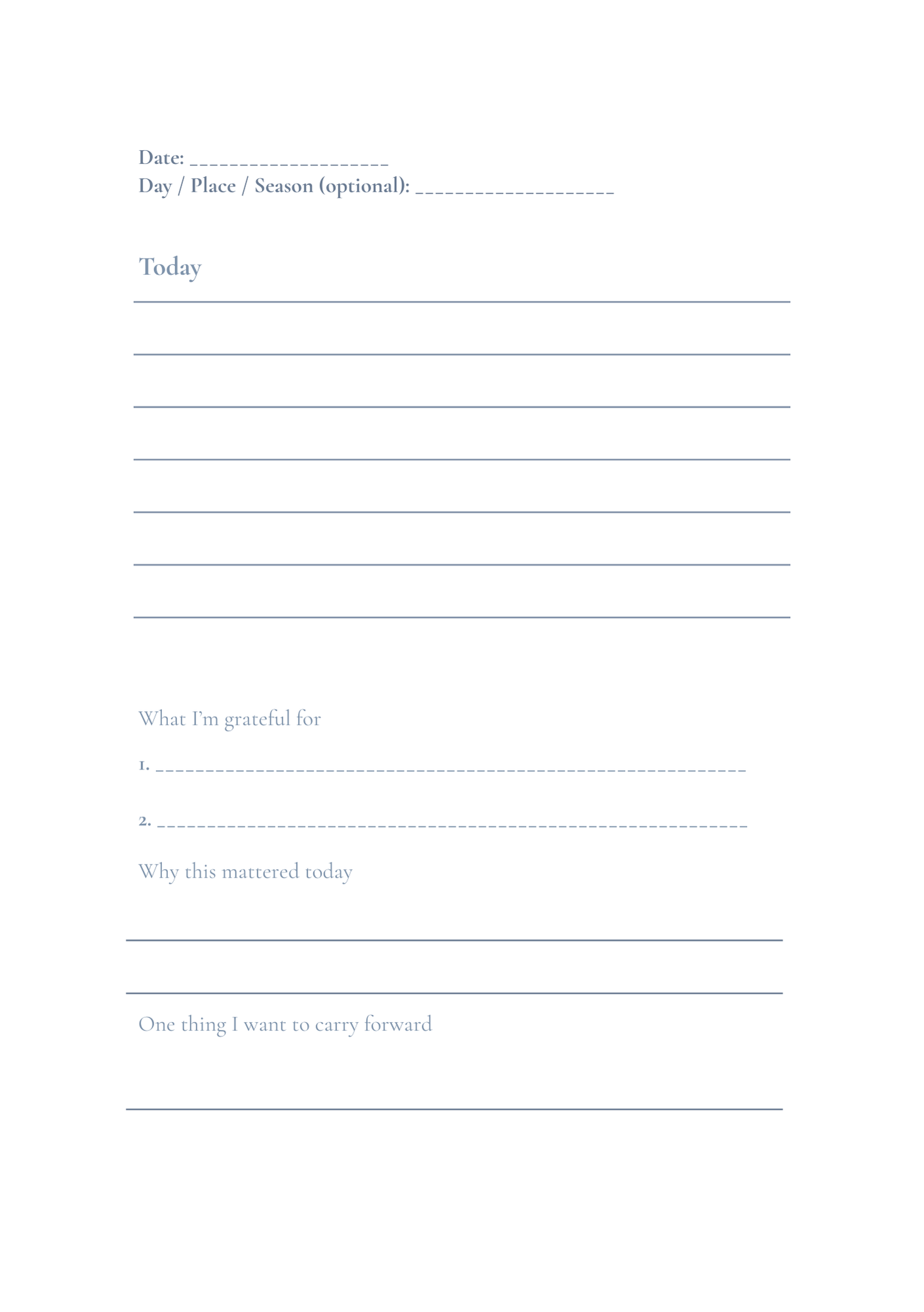 I am Grateful - A Reflection Diary I A5 I Digital Download