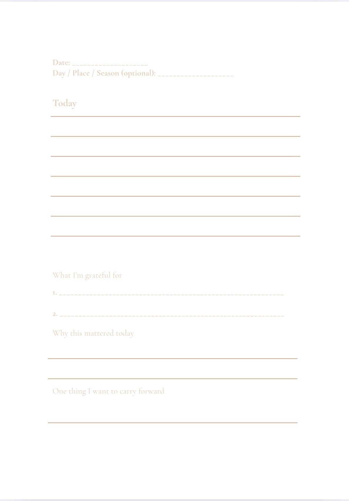 I am Grateful - A Reflection Diary I A5 I Digital Download