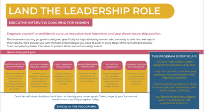 Land the Leadership Role Coaching & Preparation