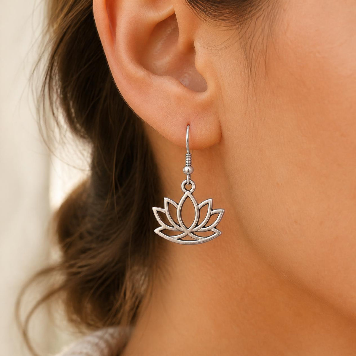 Silver Charm Drop Earrings