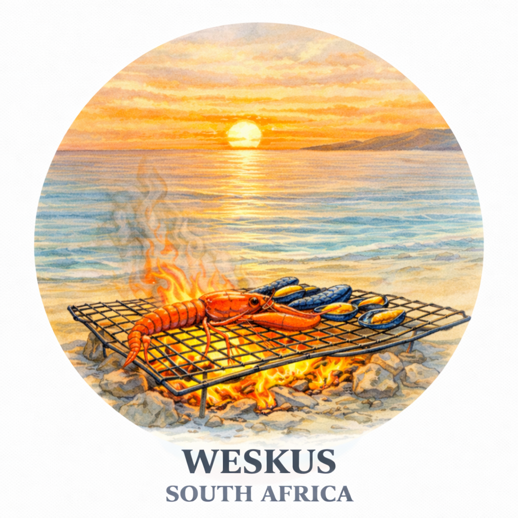 West Coast Collection:  Set of 6 glass Weskus coasters