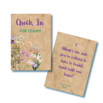 Check in cards for team building