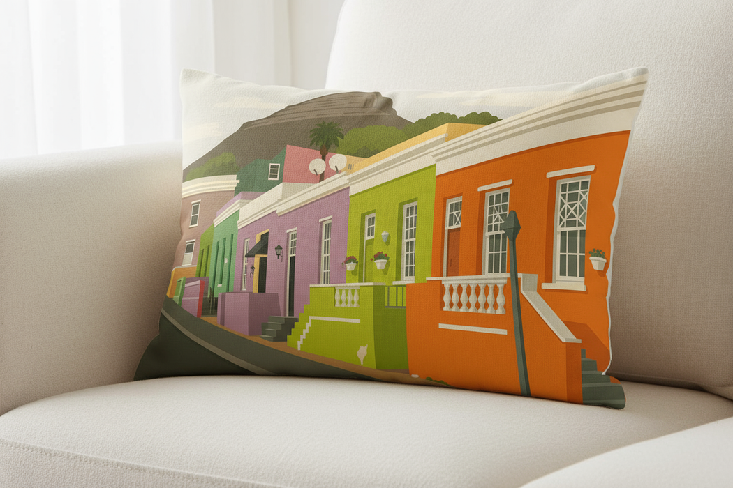 Bo-Kaap Scene Pillow – A Celebration of Colour & Culture