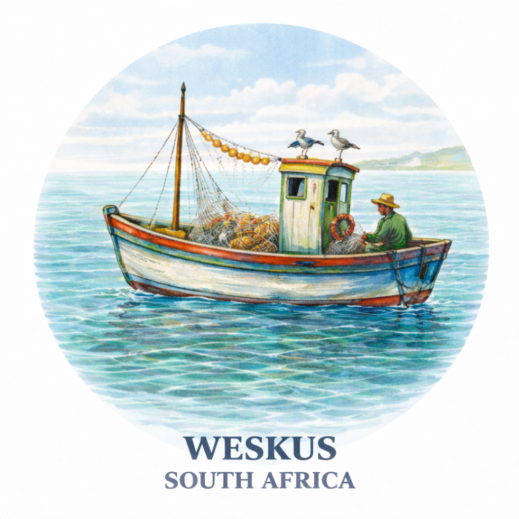West Coast Collection:  Set of 6 glass Weskus coasters