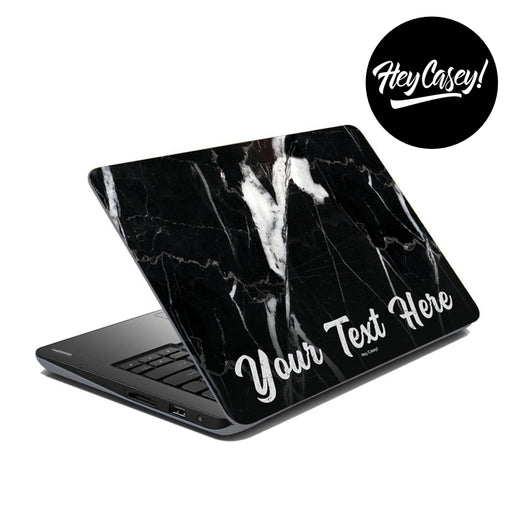 vinyl laptop skin with black and white marble design