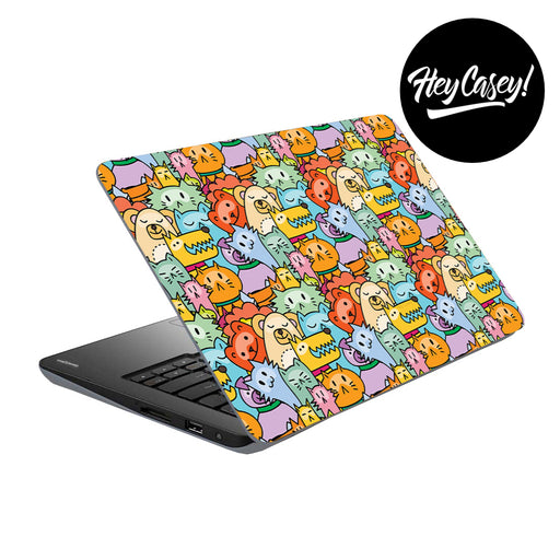 vinyl laptop skin with cute pets design