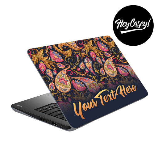 vinyl laptop skin with a warm paisley design