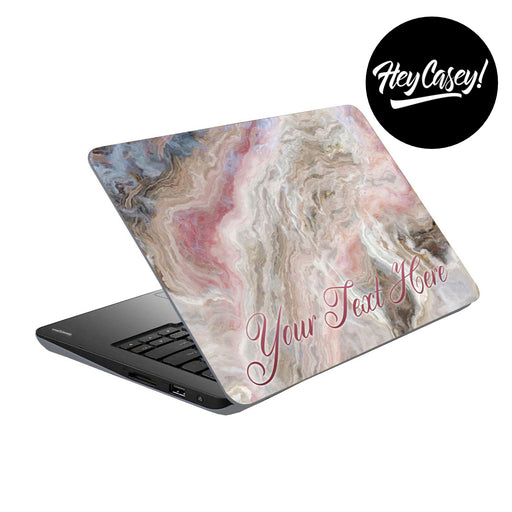 vinyl laptop skin with smokey rose quartz design and place to add your own text