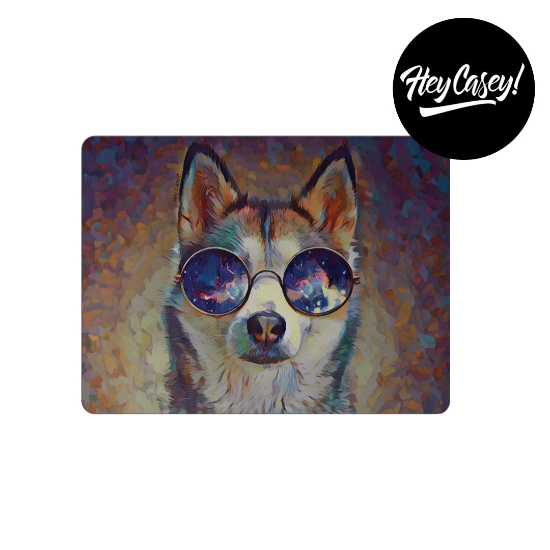 Mouse pad with a cool looking german shepherd painting design
