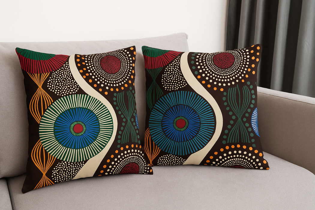 African-Inspired Cushion Set (2 Pack) – 35 x 35 cm