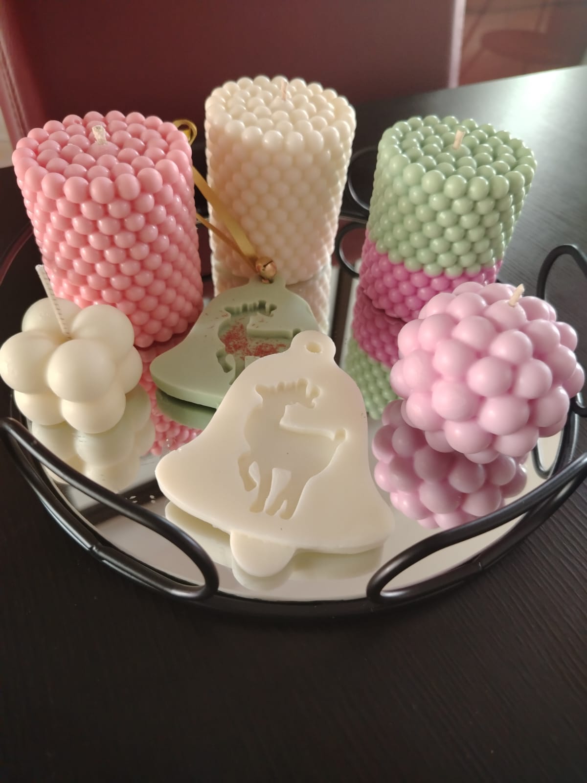 Hand-Poured Soy Candles – Vanilla, Champagne & Rose, Decorative Bubble & World Candles (Artisan Candle Collection)