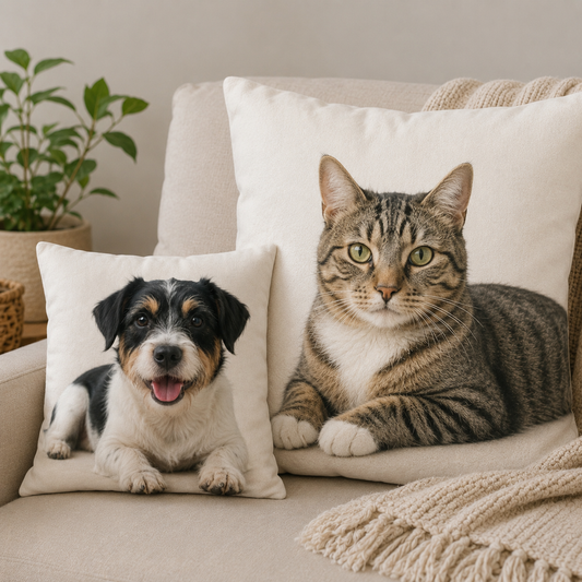 Custom Photo Cushion of Your Favourite Pet, Face or Moment (25cm or 40cm)