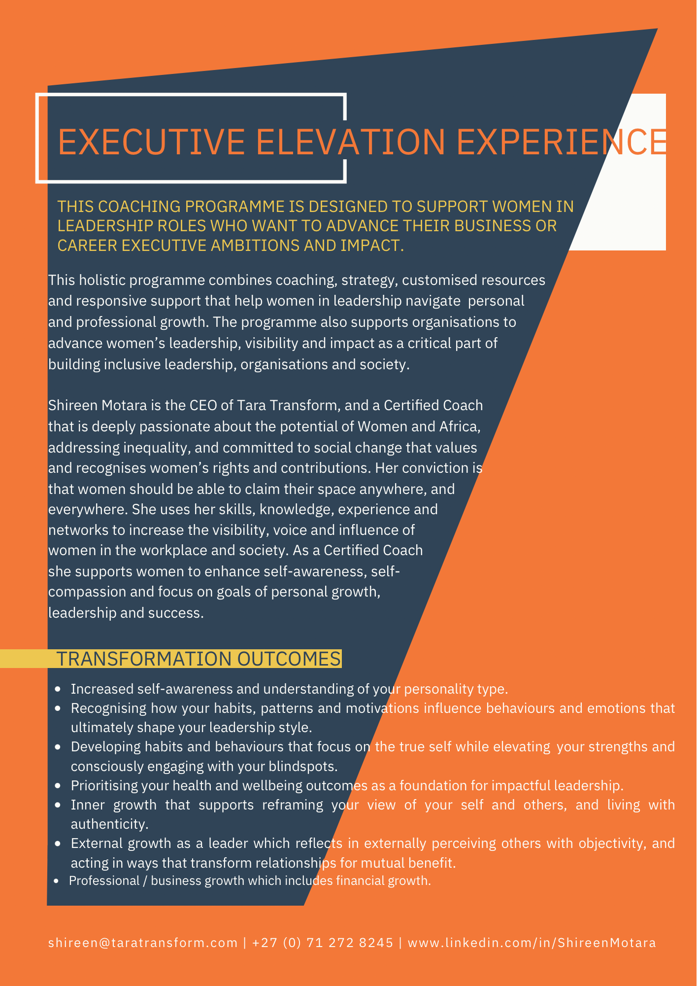 Executive Elevation Experience Coaching Programme