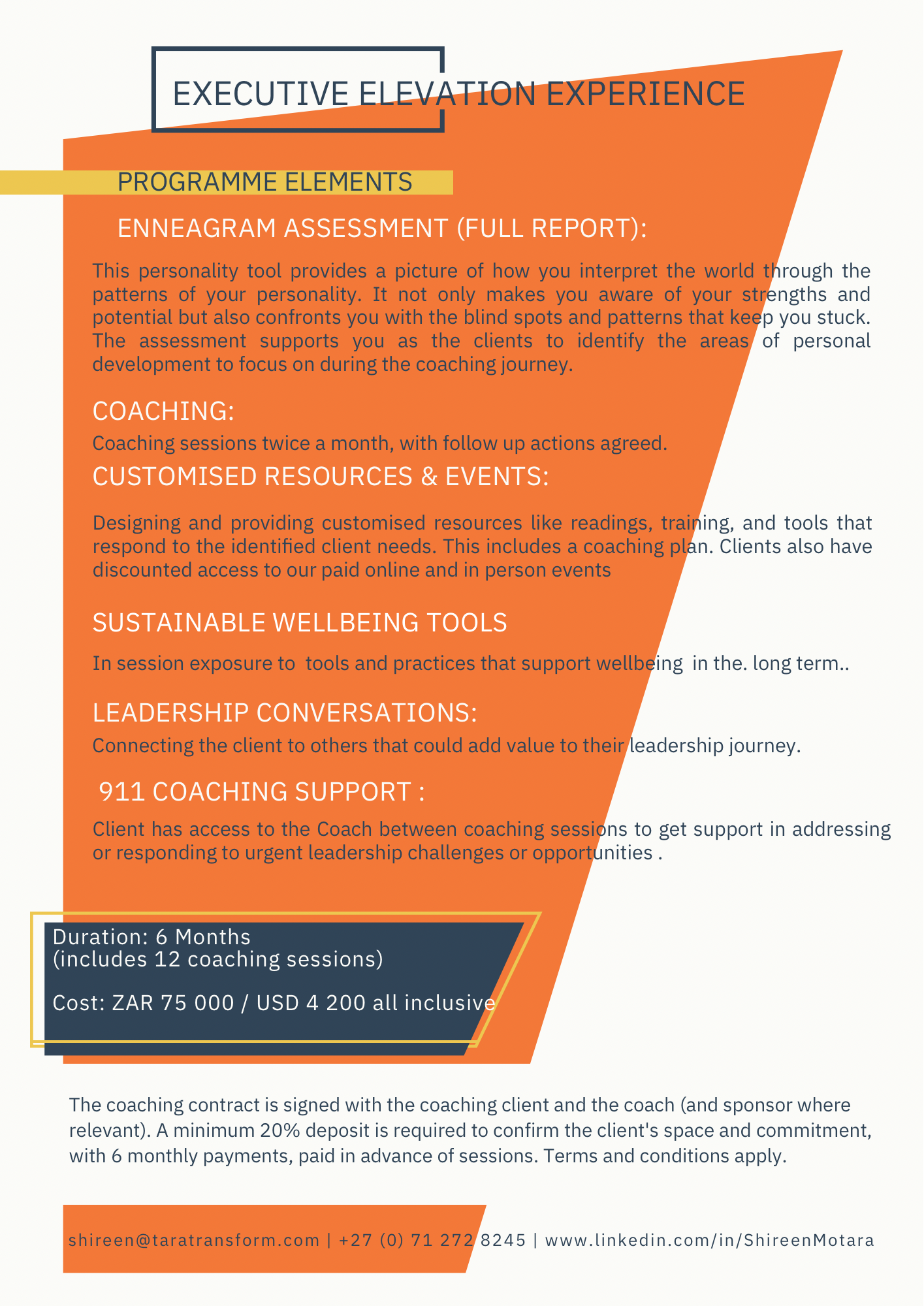 Executive Elevation Experience Coaching Programme