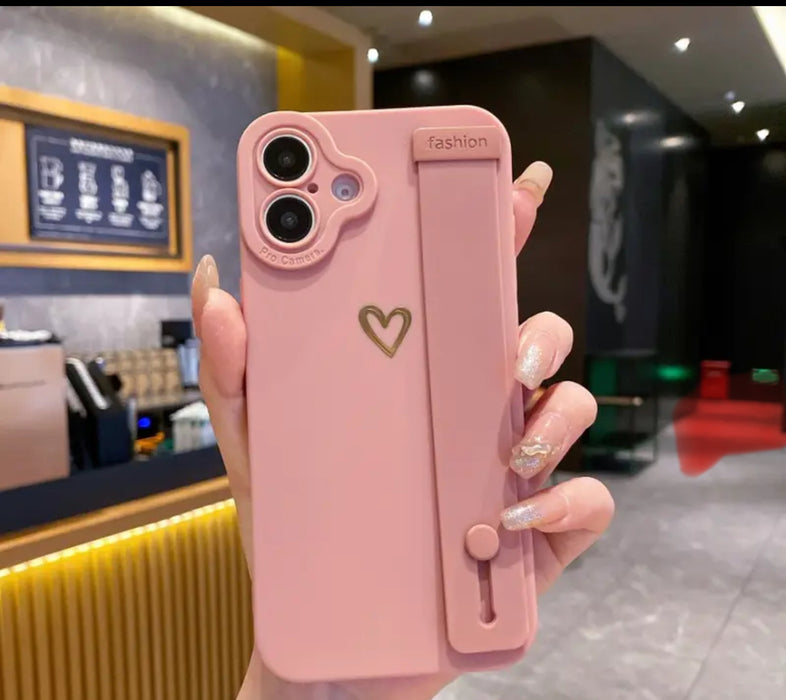 Protective Heart Grip Phone Case – Compatible with iPhone 11 to iPhone 16