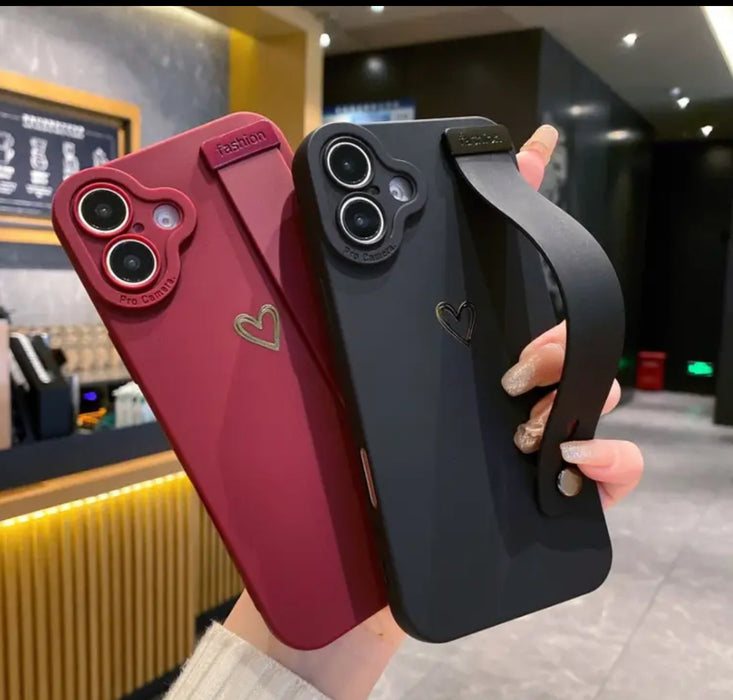 Protective Heart Grip Phone Case – Compatible with iPhone 11 to iPhone 16