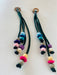 Moko Earrings, Design 3 with beads