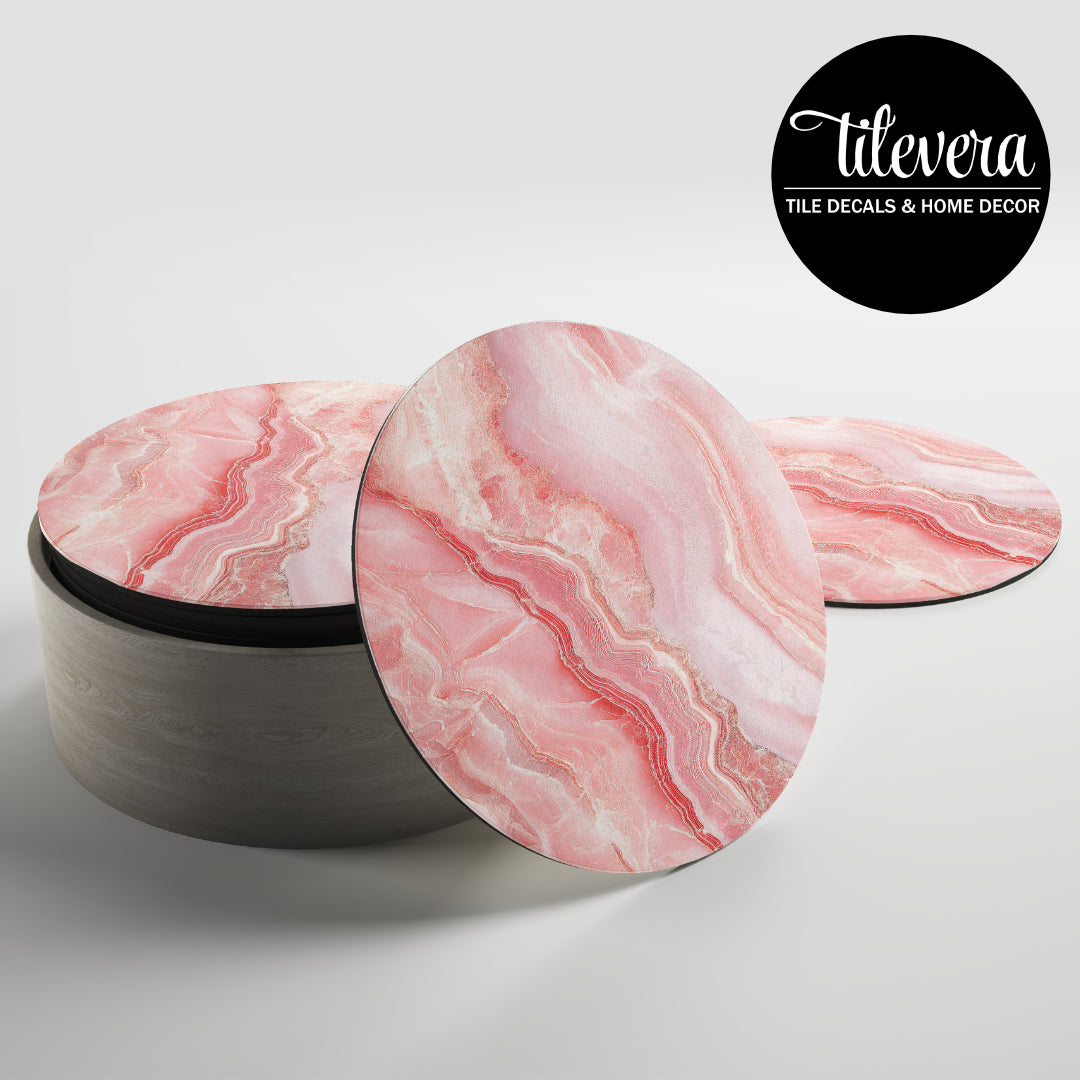 Set of coasters with a marble design