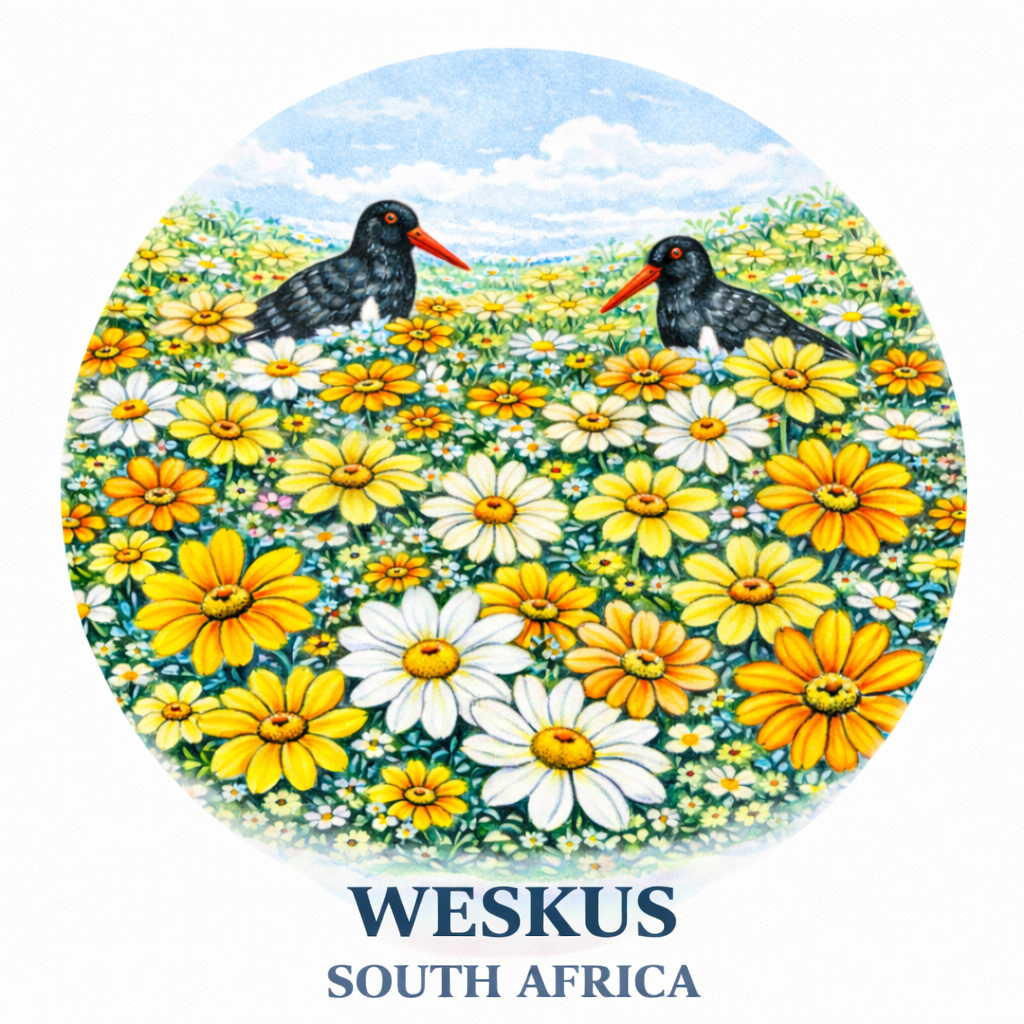 West Coast Collection:  Set of 6 glass Weskus coasters
