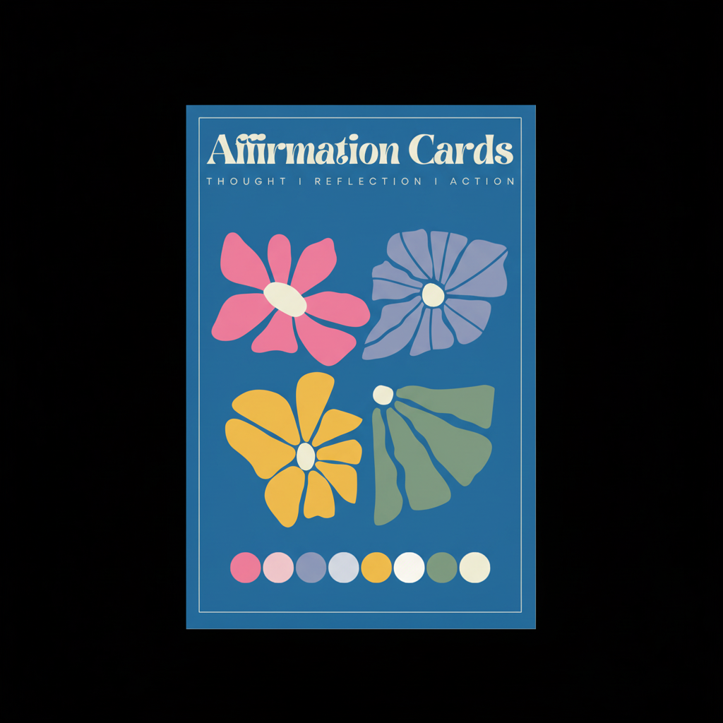 Affirmation card on black background