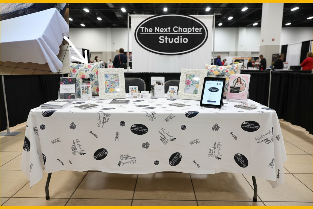 Trade Show Booth with Branded Tablecloth